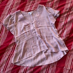 mauve pink blouse